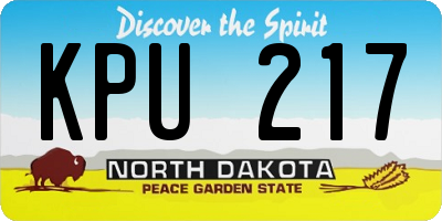ND license plate KPU217
