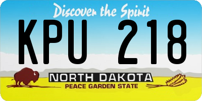 ND license plate KPU218