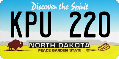 ND license plate KPU220