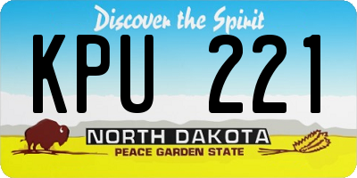 ND license plate KPU221