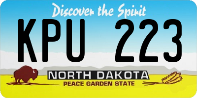 ND license plate KPU223