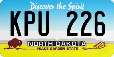 ND license plate KPU226