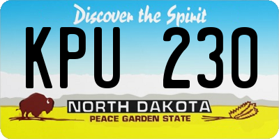 ND license plate KPU230