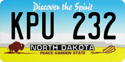 ND license plate KPU232
