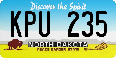 ND license plate KPU235