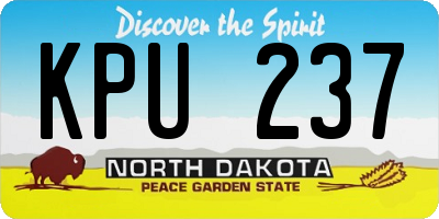 ND license plate KPU237
