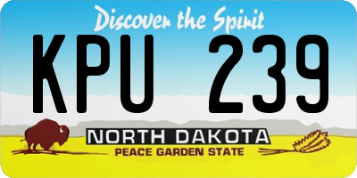 ND license plate KPU239