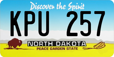 ND license plate KPU257