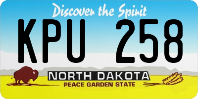 ND license plate KPU258