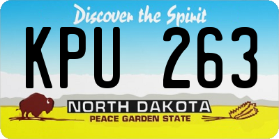 ND license plate KPU263