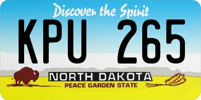 ND license plate KPU265