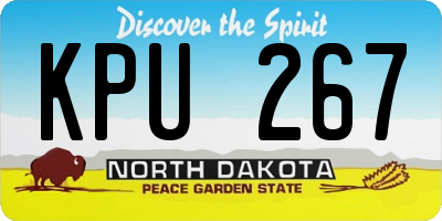 ND license plate KPU267