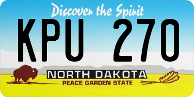 ND license plate KPU270