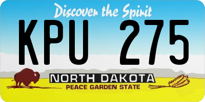 ND license plate KPU275
