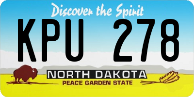 ND license plate KPU278