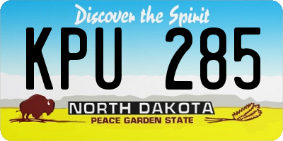 ND license plate KPU285