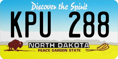 ND license plate KPU288