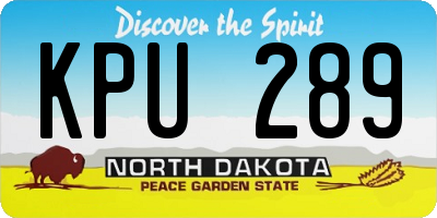 ND license plate KPU289