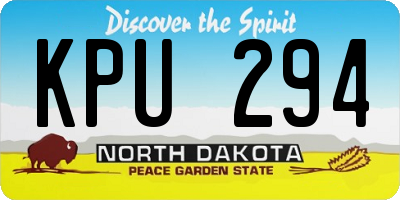 ND license plate KPU294