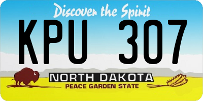 ND license plate KPU307