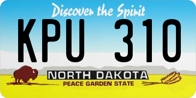 ND license plate KPU310