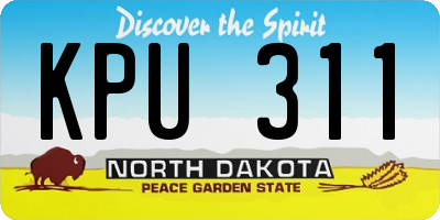 ND license plate KPU311