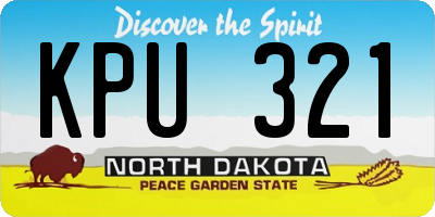 ND license plate KPU321