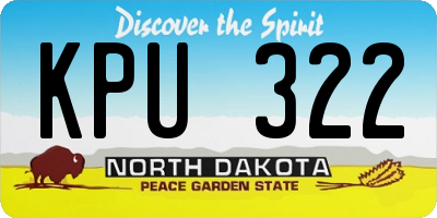 ND license plate KPU322