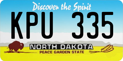 ND license plate KPU335