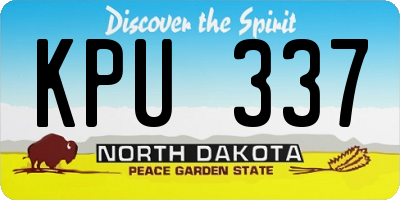 ND license plate KPU337