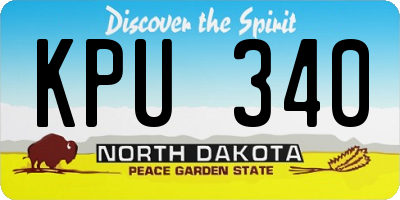 ND license plate KPU340