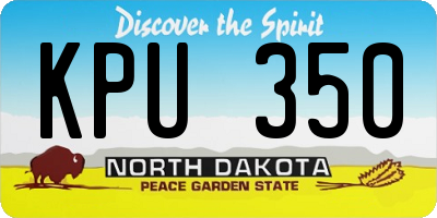 ND license plate KPU350