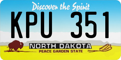 ND license plate KPU351