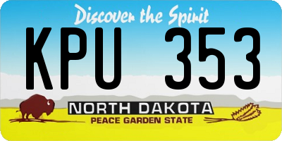 ND license plate KPU353