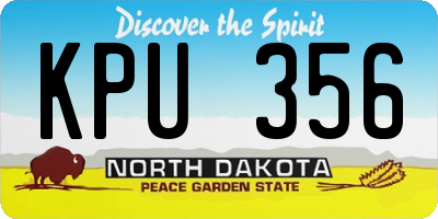 ND license plate KPU356