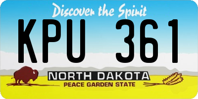 ND license plate KPU361