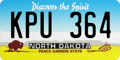 ND license plate KPU364