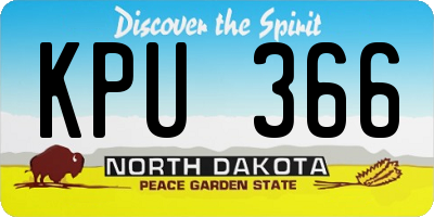 ND license plate KPU366