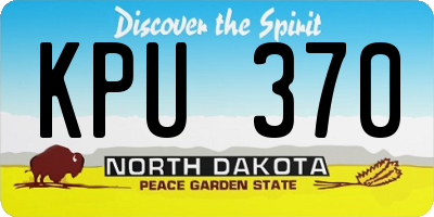 ND license plate KPU370