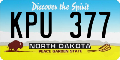 ND license plate KPU377