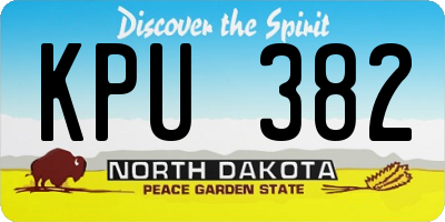ND license plate KPU382