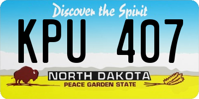 ND license plate KPU407