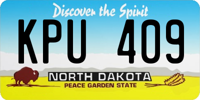 ND license plate KPU409