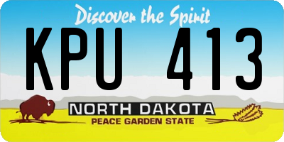 ND license plate KPU413