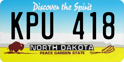 ND license plate KPU418