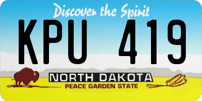 ND license plate KPU419