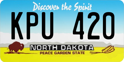 ND license plate KPU420