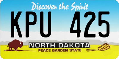 ND license plate KPU425
