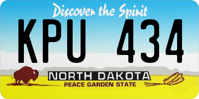 ND license plate KPU434