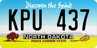 ND license plate KPU437